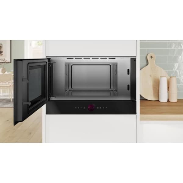 Enkel inbyggd mikrovågsugn - BOSCH SER8 - BFL7221B1 - Svart - 21 L - 38,2 x 59,4 x 31,8 cm