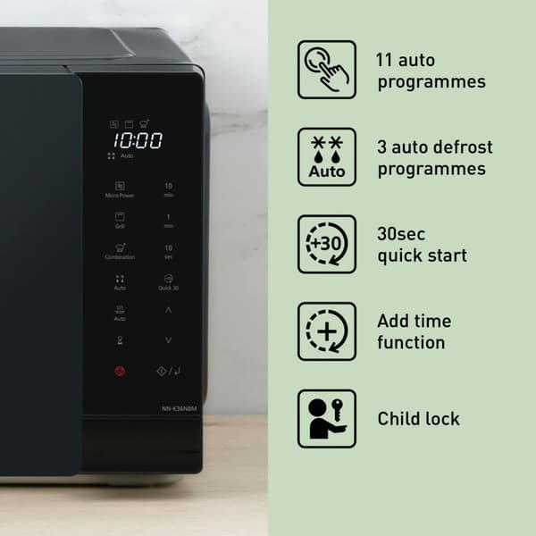 Mikrovågsugnen Panasonic NNK36NBMEPG Svart 1000 W 23 L