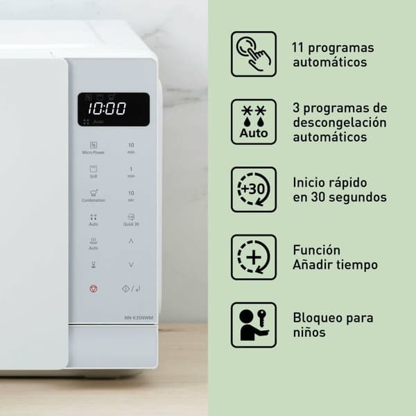 Mikrobølgeovn med Grill Panasonic NNK35NWMEPG Hvit 900 W 24 L