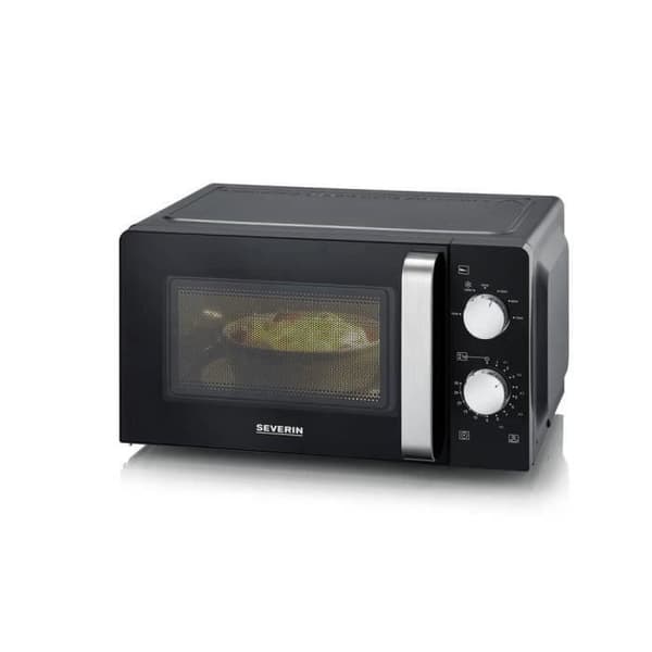 SEVERIN mikrovågsugn - 17L - 700W - svart/silver - 6 effektnivåer - 2 avfrostningsprogram