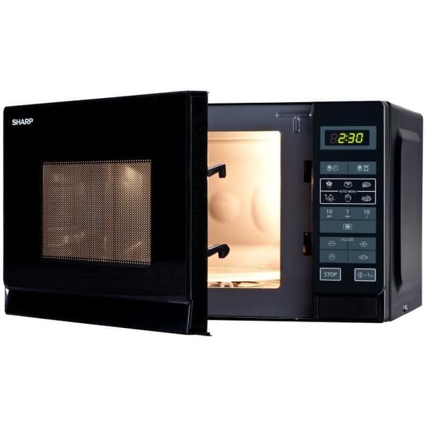 SHARP R-242BKW Monofunktion mikrovågsugn svart - 20 L - 800 W - Fristående