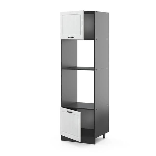 Mikrovågsugnsskåp R-Line, 60 cm, Vit lantstil, Antracit, Vicco