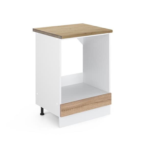 Skåp för ugn R-Line, 60 cm, PT Ek, Sonoma, Vit, Vicco