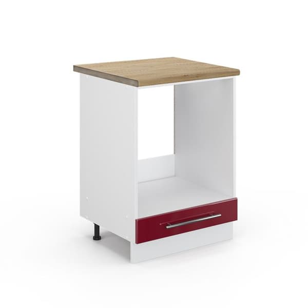 Möbel för ugn Fame-Line, 60cm, PT Ek, Bordeaux högglans, Vit, Vicco