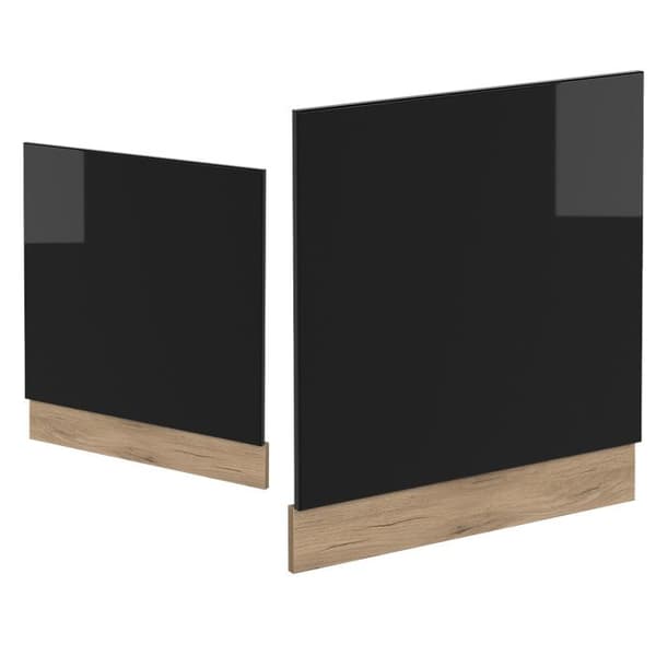 Fasad R-Line, 60 cm, PT Ek, Svart högglans, Guld ek, Vicco