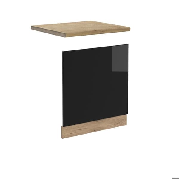 Fasad R-Line, 60 cm, PT Ek, Svart högglans, Guld ek, Vicco