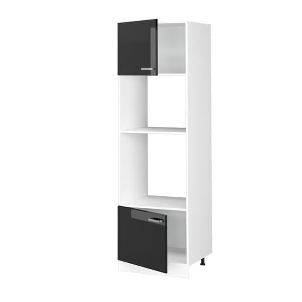 Vicco R-Line mikrovågsskåp, Svart Högblank, 60 cm