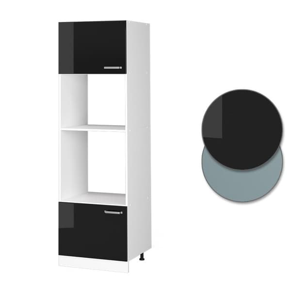 Vicco R-Line mikrovågsskåp, Svart Högblank, 60 cm