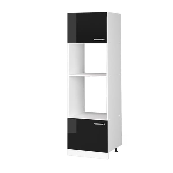Vicco R-Line mikrovågsskåp, Svart Högblank, 60 cm