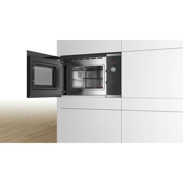Mikrovågsugn + inbyggd grill - BOSCH - SER4 BEL523MS0 - Rostfritt stål - 20 l - 800 W - 8 autoprogram - 38,2 x 59,4 x 31,7 cm
