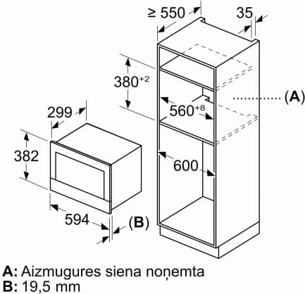 Mikroaaltouuni Sisäänrakennettu BFL7221B1, Bosch
