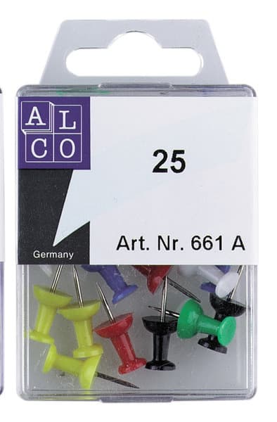 Alco AL-661A Pushpins Box A 25 stycken Assorted