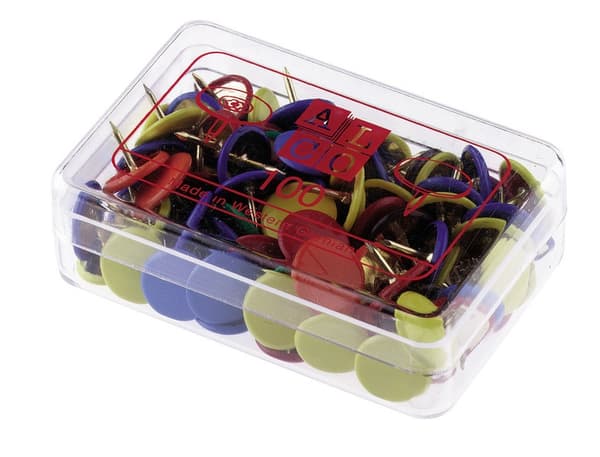 Alco AL-151-26 Thumbtacks Sun 9,5 mm Messing Box A 100 styks assorteret