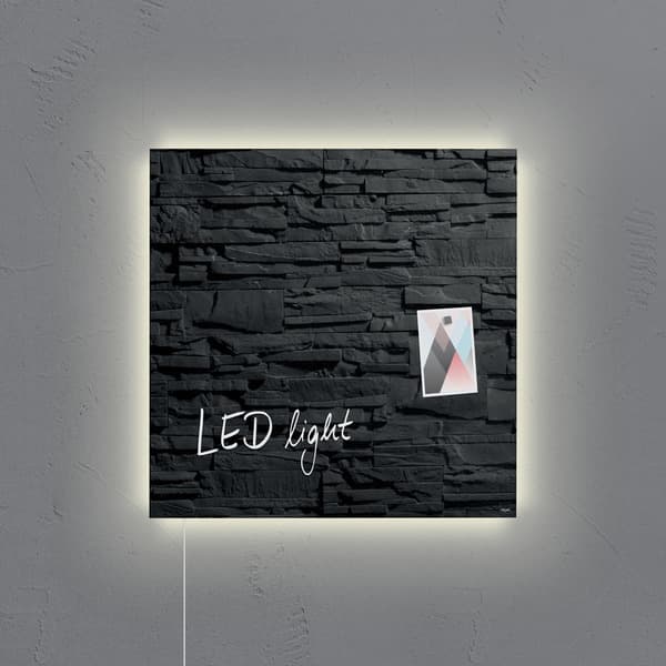 Sigel SI-GL404 glasmagnetplade Artverum LED lys 480x480x15 skifer
