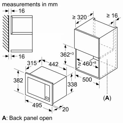 Mikroaaltouuni Sisäänrakennettu BFL523MB3, Bosch