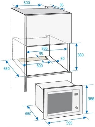 Mikroaaltouuni Sisäänrakennettu BMGB25333WG, Beko