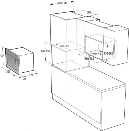 Mikrovågsugn inbyggd BM201AG1BG, Gorenje