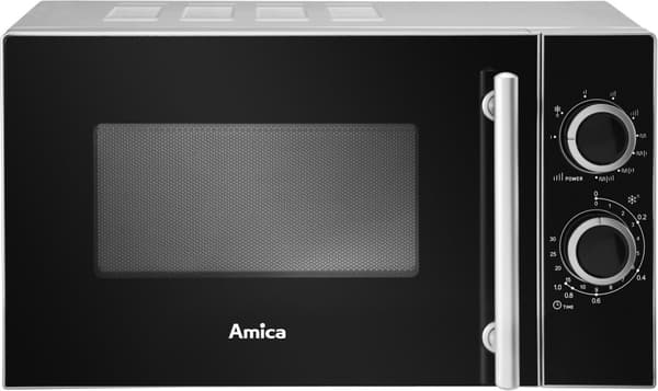 Amica AMGF20M1GS mikrovågsugn Bänkskiva Grill mikrovågsugn 20 L 700 W Svart, Silver