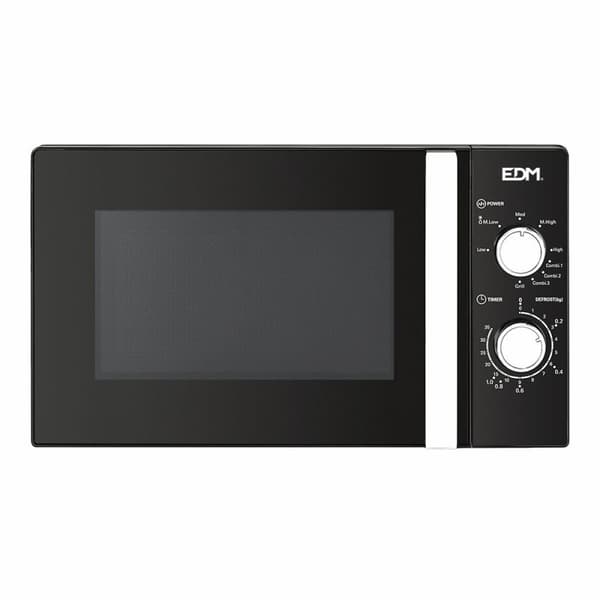 Mikrobølgeovnen med Grill EDM 07413 Black Design Sort 1000 W 700 W 20 L