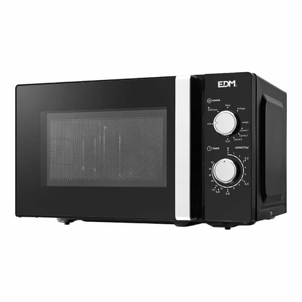 Mikrobølgeovnen med Grill EDM 07413 Black Design Sort 1000 W 700 W 20 L