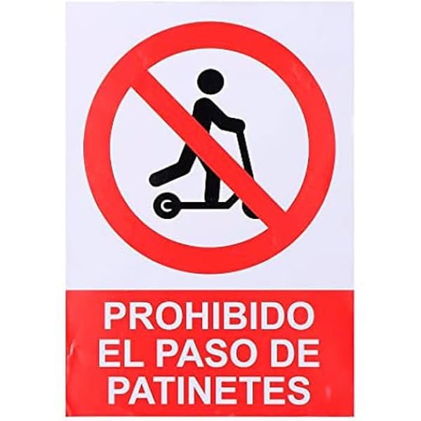 Varningsskylt - EDM - Prohibido Accesser con Patinete - 21x30 cm - Lim - Säkerhet