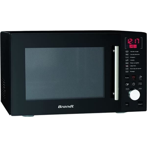Brandt GE2607B - Mikrovågsugn fristående - 8 autoprogram - Avfrostningsläge - 26L - 900W - Grill 1000W - Svart