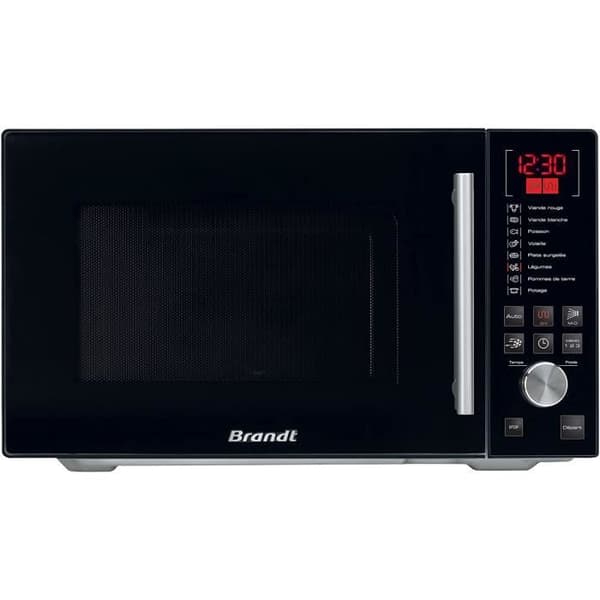 Brandt GE2607B - Mikrovågsugn fristående - 8 autoprogram - Avfrostningsläge - 26L - 900W - Grill 1000W - Svart