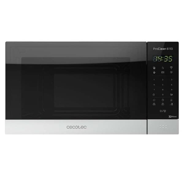 Cecotec Mikrovågsugn med Grill ProClean 6110. 23 L Kapacitet, Ready2Clean-beläggning, 800 W Effekt, 1000 W Grill, 5 nivåer av