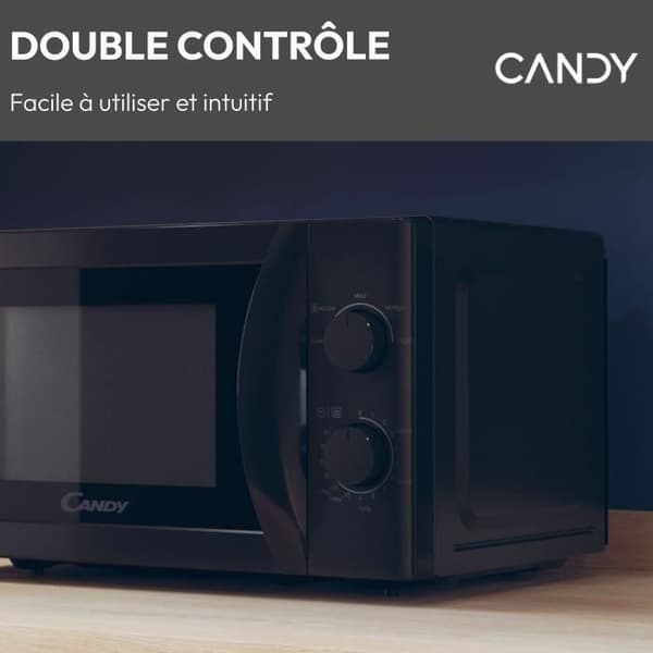 Candy Idea CMW20SMB 700 W 20L Svart Mikrovågsugn - Avfrostningsfunktion - Glasskiva - 5 effektnivåer