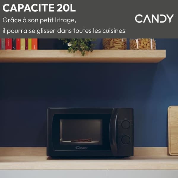 Candy Idea CMW20SMB 700 W 20L Svart Mikrovågsugn - Avfrostningsfunktion - Glasskiva - 5 effektnivåer