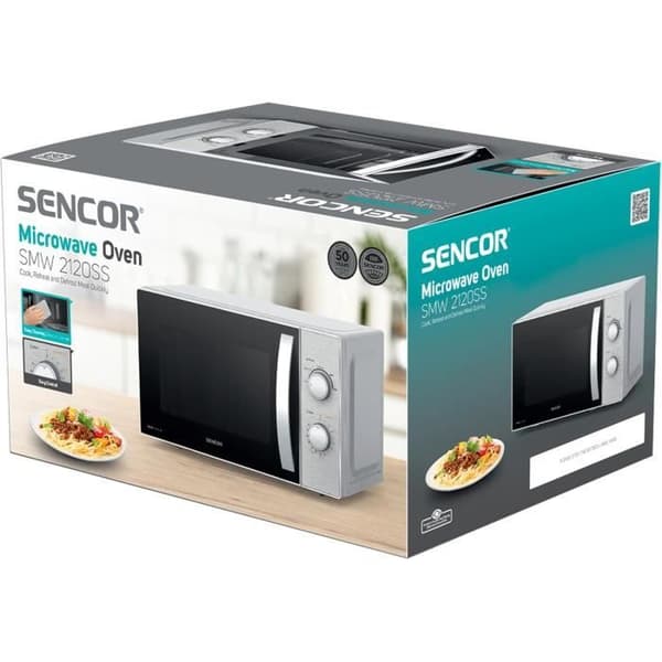 Fyra mikrovågsugnar Sencor SMW2120SS 20 liter 700 Watt Grå