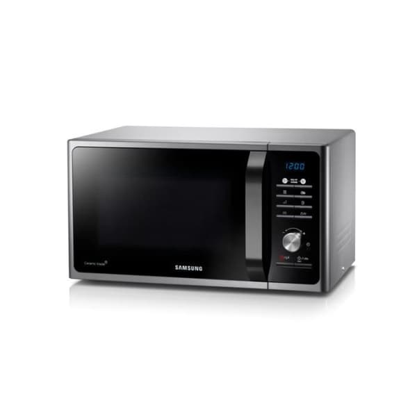 Samsung MG23F301TCS, Bänkskiva, Grillmikrovågsugn, 23 L, 800 W, knappar, Rotary, Svart, Silver