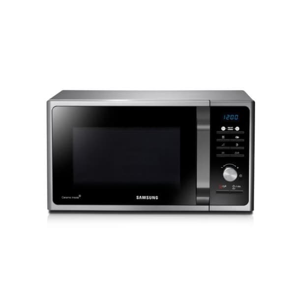 Samsung MG23F301TCS, Bänkskiva, Grillmikrovågsugn, 23 L, 800 W, knappar, Rotary, Svart, Silver