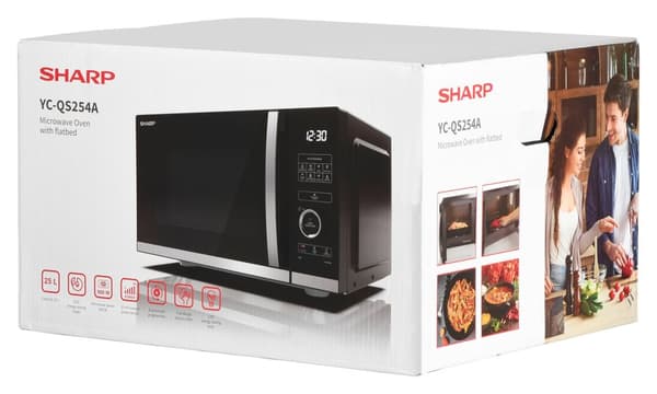 Sharp YC-QS254AE-B mikrobølgeovn Bordplade Solo-mikrobølgeovn 25 L 900 W Sort, Rustfrit stål