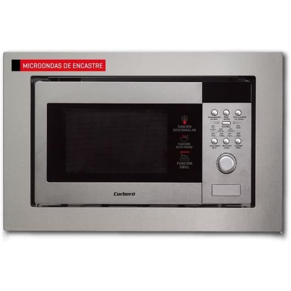 Inbyggnads-mikrovågsugn Corbero CMICIM122, kapacitet 20 liter, färg rostfritt stål, effekt 800 W, automatiskt program, grill, 9 nivåer.