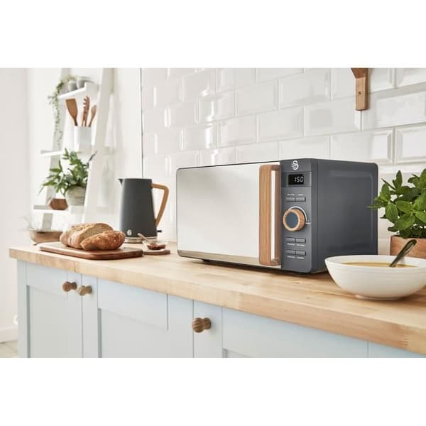 Digital Mikrovågsugn 20L Modern Nordisk Design 800W SWAN SM22036GRYNEU Grå - Avfrostning - Fristående
