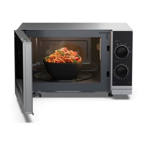Sharp YC-PS201AE-S Mikrovågsugn (700 W, 20 L, 6 effektnivåer, avfrostningsfunktion, enkel rengöring)