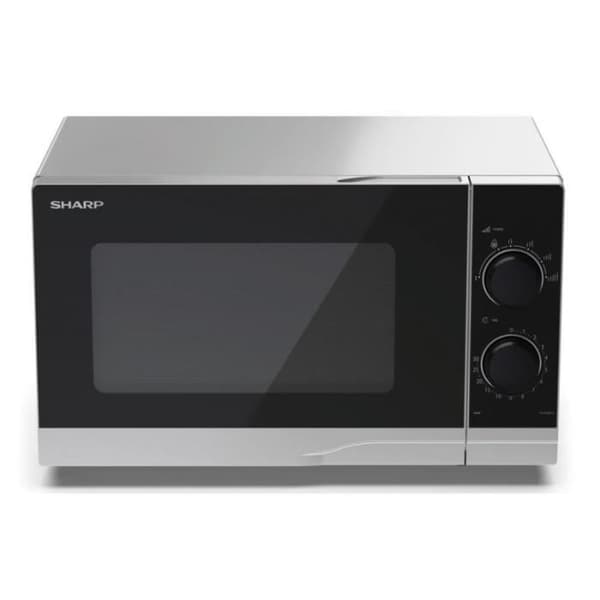Sharp YC-PS201AE-S Mikrovågsugn (700 W, 20 L, 6 effektnivåer, avfrostningsfunktion, enkel rengöring)