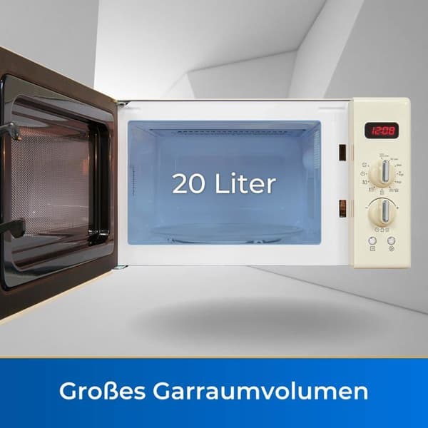 Exquisit Mikrovågsugn - MW 8020 H - Exqu Retro Mikrowelle RMW720-3GDIG Creme | 812764002