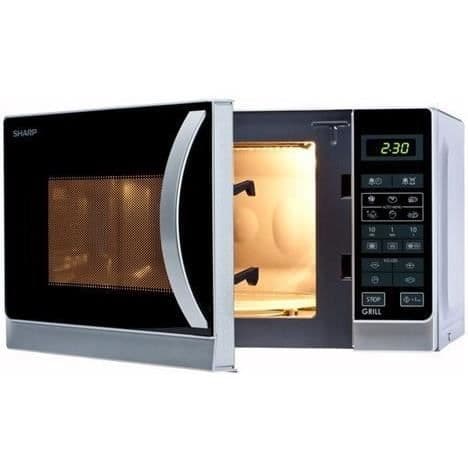 SHARP R642INW - Silver kombinerad grillmikrovågsugn - 20 L - 800 W - Grill 1000 W - Fristående