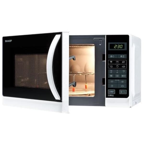 SHARP R642WW -Kombinerad mikrovågsgrill vit-20 L-800 W-Grill 1000 W-Fristående