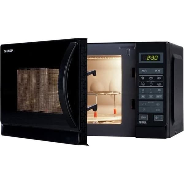 SHARP R642BKW - Svart kombinerad grillmikrovågsugn - 20 L - 800 W - Grill 1000 W - Fristående