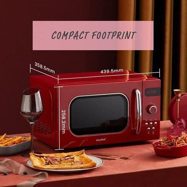 20L retro mikrovågsugn - COMFEE CMSRO 20 di rd - 800W - Röd