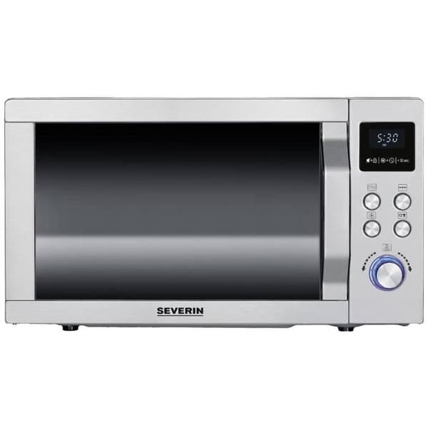 Severin MW 7774 Mikrovågsugn rostfritt stål (borstad), silver 900 W grillfunktion, med pizzafunktion, chalefunktion