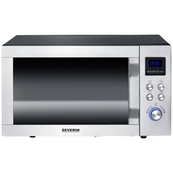 Severin MW 7777 Mikrovågsugn rostfritt stål, svart (matt) 900 W grillfunktion