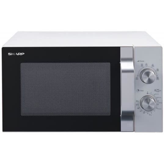 SHARP R-204WA solo mikrovågsugn - 800W - 20L - Vit - Mekaniska kontroller