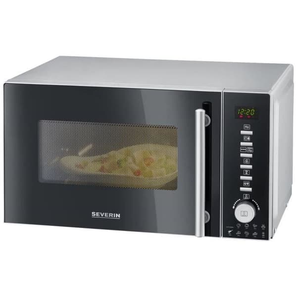 Severin MW 7773 Mikrovågsugn svart, silver 800 W varmluftsfunktion, grillfunktion