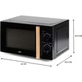 Miniatyrbillede 4 af 6: DOMO DO2820 Mikrobølgeovn - 20L - 700W - 35 min timer - Optøningsfunktion - L44 x D35,8 x H 25,8 cm - Sort træfinish