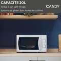 Miniatyrbillede 2 af 6: CMW20SMW CANDY Idea Mono Mikrobølgeovn - 20L - MO: 700W - Mekanisk brugergrænseflade - 5 effektniveauer - Hvid