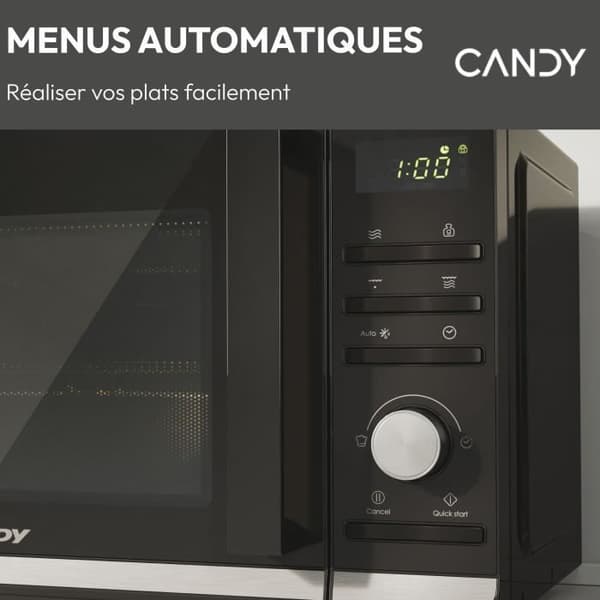 Candy Moderna CMGA20TNDB 700W 20L Digital Sort Grill Mikrobølgeovn - Optøningsfunktion - 11 Effektniveauer - 19 Automatiske Menuer